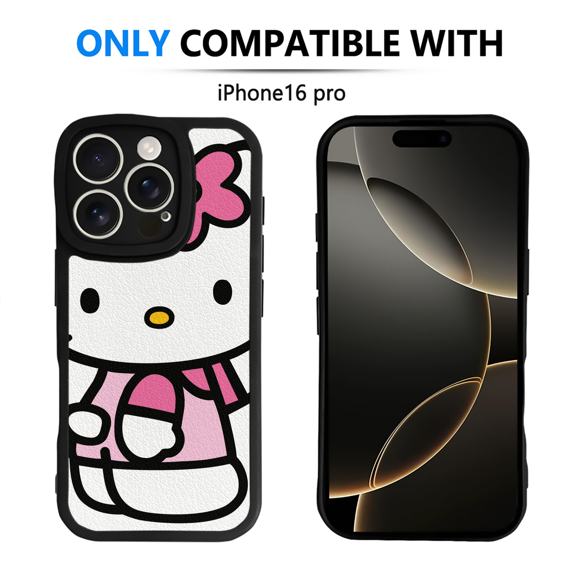 （画像用） Hello Kitty ハローキティ 【iPhone 16シリーズ対応】シリコンスマホケース（レザー調） 材質：シリコン
